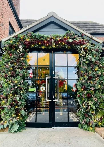 Fresh Christmas Archway installation by Florist in Liverpool